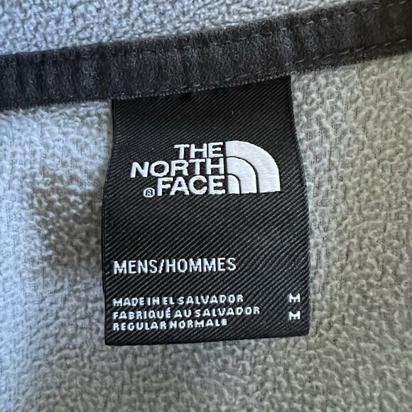 The North Face Fleece Pullover Sweater 1/4 Snap Button Mens Medium Gray Outdoor - Picture 7 of 12